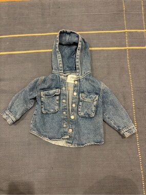 Zara Kids Hooded Denim Jacket - Light Blue Wash